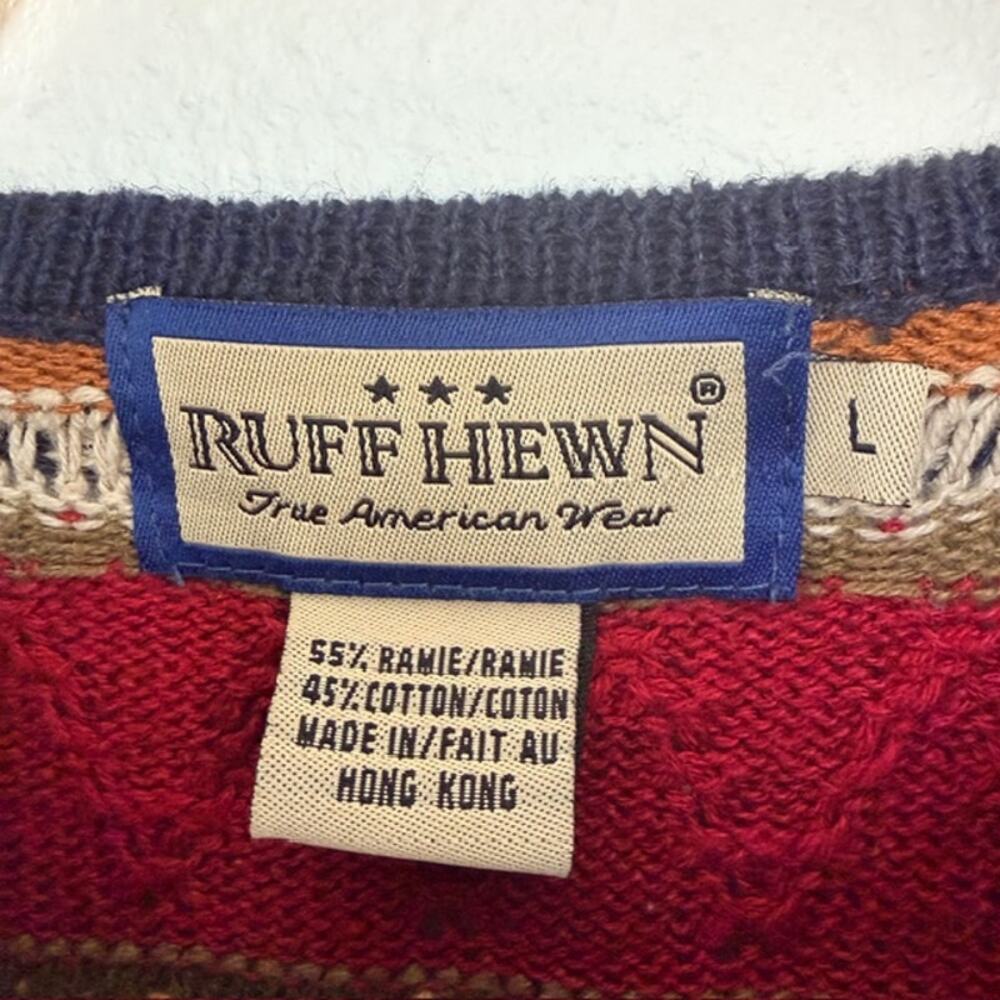 VINTAGE 1980s Ruff Hewn Cardigan‎ Multicolor Textured Sweater Women's Large - Picture 4 of 10